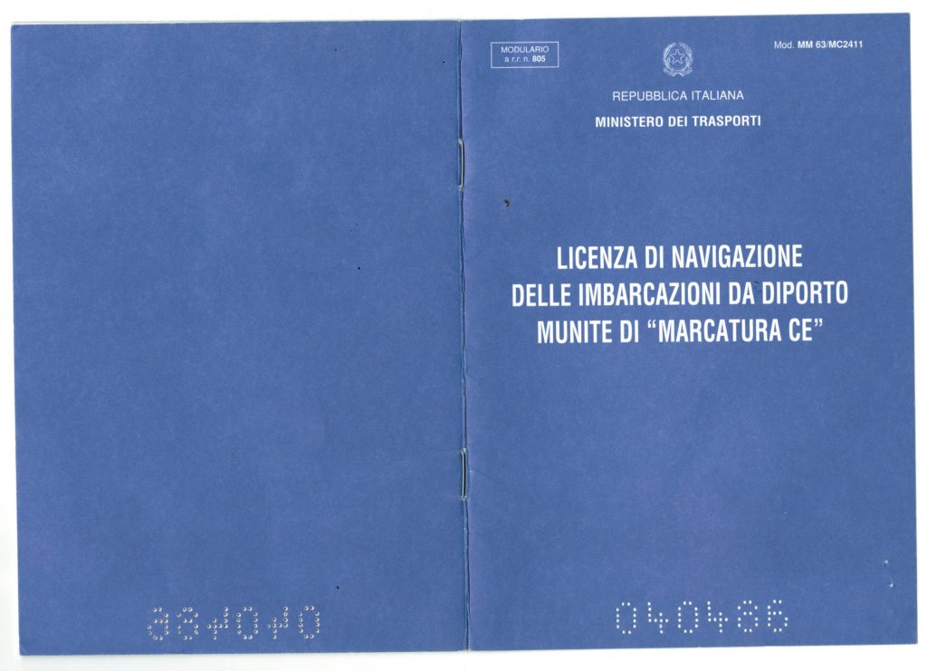 documenti e dotazioni unità da diporto